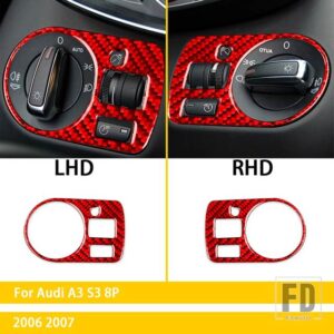 アウディ A3 S3 8P 2006 2007 アクセサリーカーボン車内ヘッドライトスイッチパネルトリムステッカー装飾