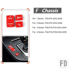 BMW 1/2/3/4シリーズ F20 F21 F22 F23 F30 F31 F34 F35 F32 2012-2019 車レーダーセンサーキー ESP 滑り止めスイッチスポーツボタン - 3pcs set blue