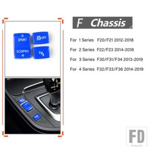 BMW 1/2/3/4シリーズ F20 F21 F22 F23 F30 F31 F34 F35 F32 2012-2019 車レーダーセンサーキー ESP 滑り止めスイッチスポーツボタン - 3pcs set red