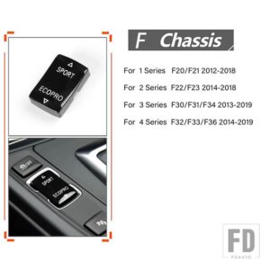 BMW 1/2/3/4シリーズ F20 F21 F22 F23 F30 F31 F34 F35 F32 2012-2019 車レーダーセンサーキー ESP 滑り止めスイッチスポーツボタン - Sports black