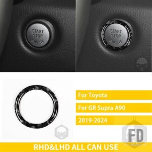 トヨタ GR スープラ A90 A91 MK5 2019-2024 アクセサリーカーボン車内ワンボタンスターターリングトリムステッカー装飾 - Forged Carbon