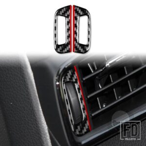 日産 エクストレイルローグ T32 2013-2021 アクセサリーカーボンインテリアサイドエアアウトレットトリムステッカー装飾 - Black And Red