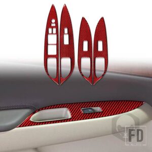 インフィニティ G35 2007-2008 G37 2008-2013 G25 アクセサリーカーボン自動インテリアドアリフトパネルカバートリムステッカーセット - red B LHD