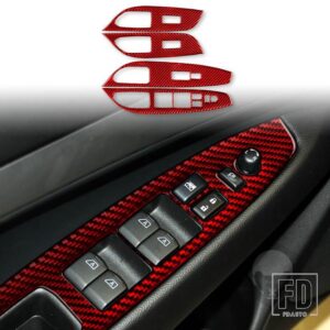 インフィニティ G35 2007-2008 G37 2008-2013 G25 アクセサリーカーボン自動インテリアドアリフトパネルカバートリムステッカーセット - red A LHD