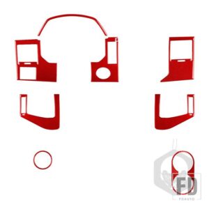 ダッジカラバ 2008 2009 2010 アクセサリーカーボンインテリア計器エアアウトレットギアドアトリムステッカー装飾 - full set LHD RED