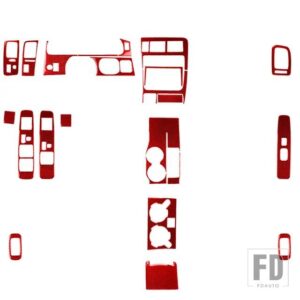 トヨタ タコマ 36982 アクセサリーカーボンインテリアギアシフトドア窓パネルトリムステッカー装飾 - Red Carbon