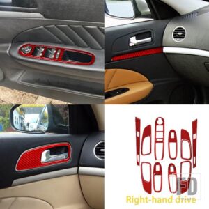 アルファロメオ 159 38292 アクセサリーカーボンインテリアドアパネルトリムステッ - Door set RHD RED