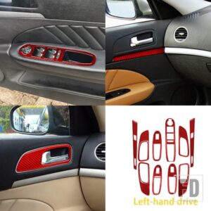 アルファロメオ 159 38292 アクセサリーカーボンインテリアドアパネルトリムステッ - Door set LHD RED