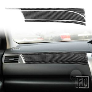 トヨタ カムリ 2012-2017 アジア版カーアクセサリーカーボンインテリア助手席ダッシュボードパネルトリムステッカー - Black - RHD