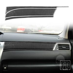 トヨタ カムリ 2012-2017 アジア版カーアクセサリーカーボンインテリア助手席ダッシュボードパネルトリムステッカー - Black LHD