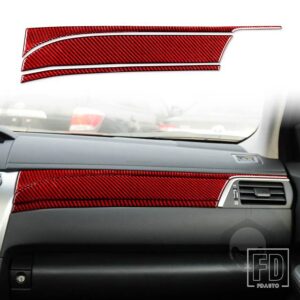 トヨタ カムリ 2012-2017 アジア版カーアクセサリーカーボンインテリア助手席ダッシュボードパネルトリムステッカー - Red LHD