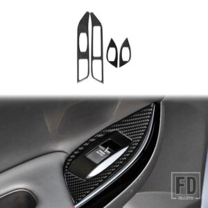 ホンダ SPIRIOR 2015 2016 2017 アクセサリーカーボン車室内窓制御リフティングパネルトリムステッカー装飾 - 6 Black LHD