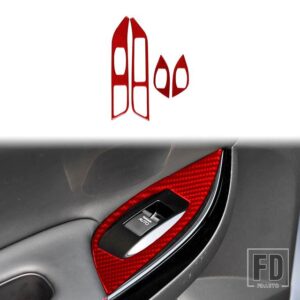 ホンダ SPIRIOR 2015 2016 2017 アクセサリーカーボン車室内窓制御リフティングパネルトリムステッカー装飾 - 6 Red LHD