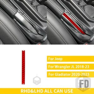 ジープ グラディエーター 2020-23 アクセサリーカーボンインテリアギアハンドブレーキパネルトリムステッカー装飾 - 3 red