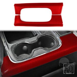 リアルハードカーボンダッジラム 1500 2013-2018 アクセサリーカーボンセンターギアシフトサイドトリム装飾 - Red Carbon Fiber