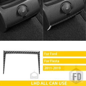 フォード フィエスタ 2011-2019 アクセサリーカーボン車内中央水カップホルダーパネルトリムステッカー装飾 - 5 black