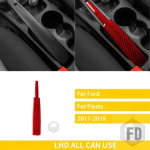 フォード フィエスタ 2011-2019 アクセサリーカーボン車内中央水カップホルダーパネルトリムステッカー装飾 - 1 red