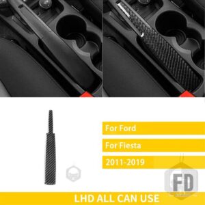 フォード フィエスタ 2011-2019 アクセサリーカーボン車内中央水カップホルダーパネルトリムステッカー装飾 - 1 black