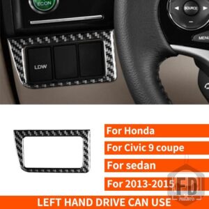 ホンダ シビック 9TH クーペ/セダン 2013-2015 アクセサリーカーボンインテリアエアアウトレットコンソールセットステッカー - 4