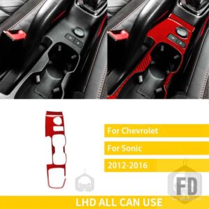 シボレー ソニック 2012-2016 アクセサリーカーボン車内収納ボックス水カップホルダーパネルトリムステッカー - 1 red