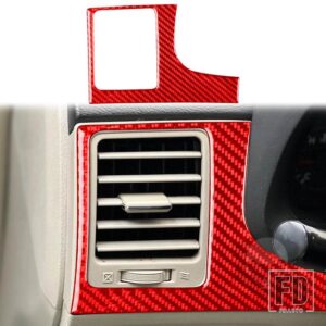 トヨタ カローラ 2007-13 アクセサリーカーボンインテリア運転席エアアウトレットトリムステッカー - Red LHD