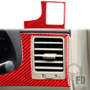 トヨタ カローラ 2007-13 アクセサリーカーボンインテリア運転席エアアウトレットトリムステッカー - Red RHD