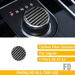 ジャガー F-PACE 2016-20 アクセサリーカーボンギアボックスシフトシフターサラウンド挿入ボタントリムステッカー - C Black
