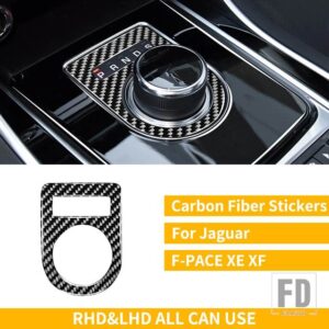 ジャガー F-PACE 2016-20 アクセサリーカーボンギアボックスシフトシフターサラウンド挿入ボタントリムステッカー - B Black