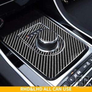 ジャガー F-PACE 2016-20 アクセサリーカーボンギアボックスシフトシフターサラウンド挿入ボタントリムステッカー - SET black
