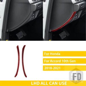 ホンダ アコード 10TH 世代 2018-21 アクセサリーカーボン車内計器パネルサイドストリップステッカー - Red LHD