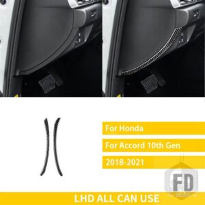 ホンダ アコード 10TH 世代 2018-21 アクセサリーカーボン車内計器パネルサイドストリップステッカー - Black LHD