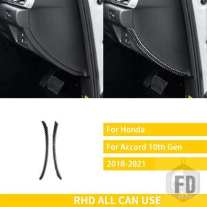 ホンダ アコード 10TH 世代 2018-21 アクセサリーカーボン車内計器パネルサイドストリップステッカー - Black - RHD