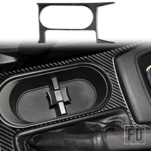 スバル フォレスター 2013-18 アクセサリーカーボンインテリア中央制御ギアトリムステッカー - Black - RHD