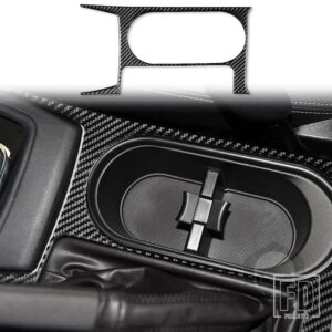 スバル フォレスター 2013-18 アクセサリーカーボンインテリア中央制御ギアトリムステッカー - Black LHD