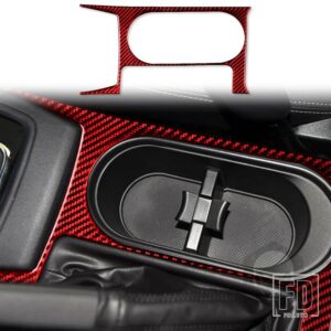 スバル フォレスター 2013-18 アクセサリーカーボンインテリア中央制御ギアトリムステッカー - Red LHD