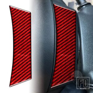 トヨタ カムリ 2012-2017 アジア版カーアクセサリーカーボンインテリアステアリングホイール計器カバーステッカー - Red