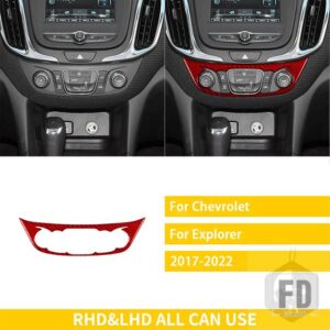 シボレー エクスプローラー 2017-2022 アクセサリーカーボン車内中央制御 CD ボタンフレームトリムステッ - 17 red
