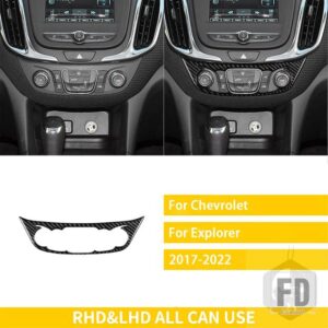シボレー エクスプローラー 2017-2022 アクセサリーカーボン車内中央制御 CD ボタンフレームトリムステッ - 17 black