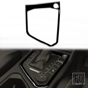 VW ティグアン 2017-2020 アクセサリープラスチック黒インテリアセンターシフターパネルトリムステッカー装飾 - Black - RHD