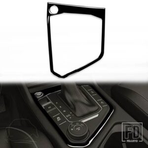 VW ティグアン 2017-2020 アクセサリープラスチック黒インテリアセンターシフターパネルトリムステッカー装飾 - Black LHD