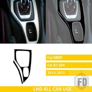 BMW X1 E84 2013 2014 2015 アクセサリーカーボンインテリアギアサラウンドトリムステッカー装飾スタイリング - Black plastic LHD