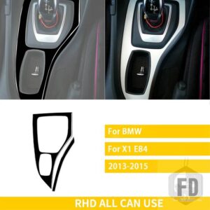BMW X1 E84 2013 2014 2015 アクセサリーカーボンインテリアギアサラウンドトリムステッカー装飾スタイリング - Black plastic RHD