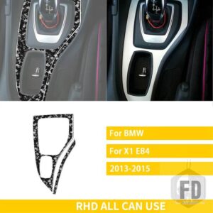 BMW X1 E84 2013 2014 2015 アクセサリーカーボンインテリアギアサラウンドトリムステッカー装飾スタイリング - Forged Carbon RHD