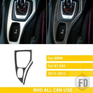 BMW X1 E84 2013 2014 2015 アクセサリーカーボンインテリアギアサラウンドトリムステッカー装飾スタイリング - Black Carbon RHD