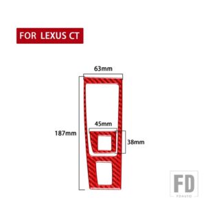 レクサス CT 200H 2011-17 アクセサリーカーボンインテリアシフトパネルトリムステッカー - Red LHD