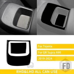 トヨタ GR スープラ A90 MK5 2019-24 カーアクセサリーカーボンインテリアリア収納フレームトリムステッカー - Black plastic