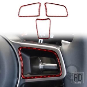 ポルシェ ボクスターケイマン 718 982 2016-2022 車内ステアリングホイールトリムステッカーカーボンインテリアカーアクセサリー LHD RHD - Red