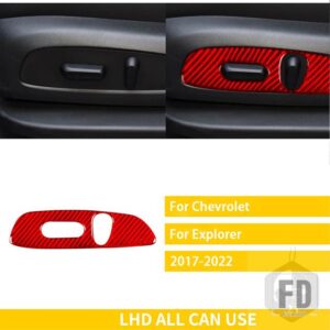 シボレー エクスプローラー 2017-2022 アクセサリーカーボン車内シート調整パネルトリムステッ - 22 red