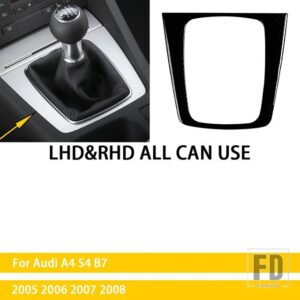 アウディ A4 S4 B7 2005 2006 2007 2008 アクセサリーカーボンインテリア自動マニュアルギアカバートリムステッカー装飾 - Black plastic Manual