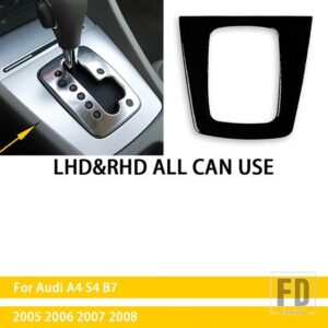 アウディ A4 S4 B7 2005 2006 2007 2008 アクセサリーカーボンインテリア自動マニュアルギアカバートリムステッカー装飾 - Black plastic Auto